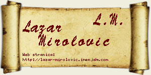 Lazar Mirolović vizit kartica